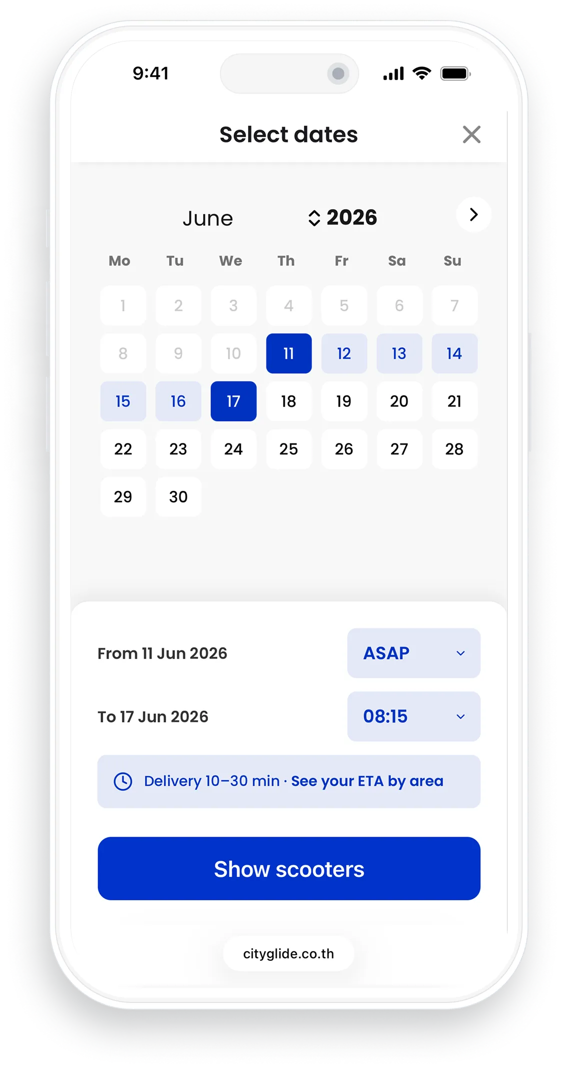 CityGlide Booking App